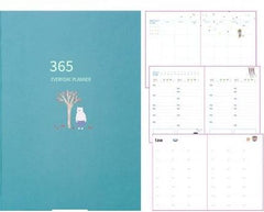 Minimalist 365 Planner Notebook with Colorful Pages