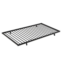Twin Over Full With Trundle Metal Bunk Bed , No Box Spring Needed, Easy Assemble
