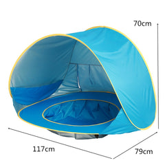 Automatic Pop-Up Kids Water Pool with Removable Tent