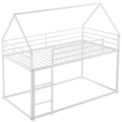 Twin Over Twin House Bunk Bed With Built-in Ladder