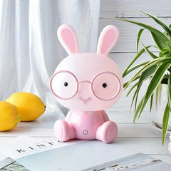 Cute Rabbit Glasses Table Lamp - USB Cartoon Night Light