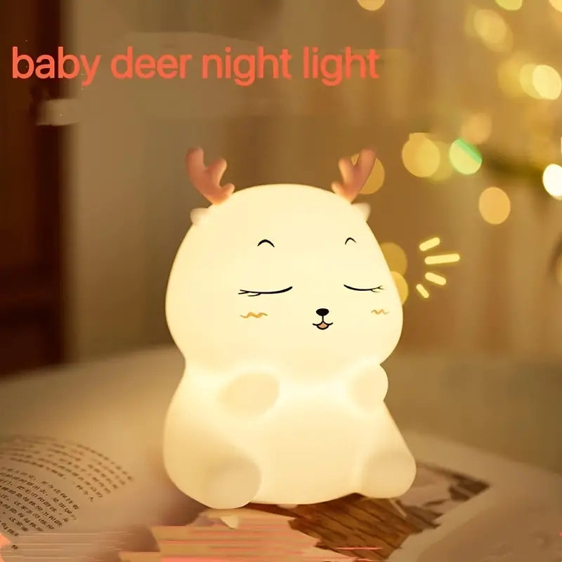 1pc Deer Night Light with Remote Control - Color Changing