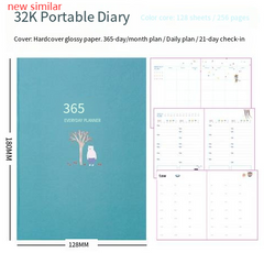 Minimalist 365 Planner Notebook with Colorful Pages