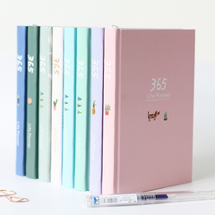 Minimalist 365 Planner Notebook with Colorful Pages