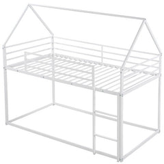 Twin Over Twin House Bunk Bed With Built-in Ladder