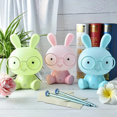 Cute Rabbit Glasses Table Lamp - USB Cartoon Night Light