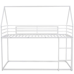 Twin Over Twin House Bunk Bed With Built-in Ladder