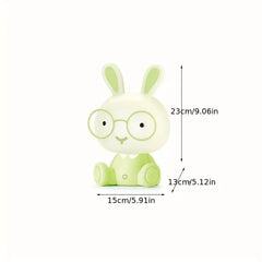Cute Rabbit Glasses Table Lamp - USB Cartoon Night Light