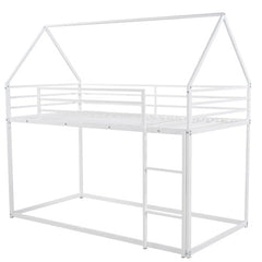 Twin Over Twin House Bunk Bed With Built-in Ladder